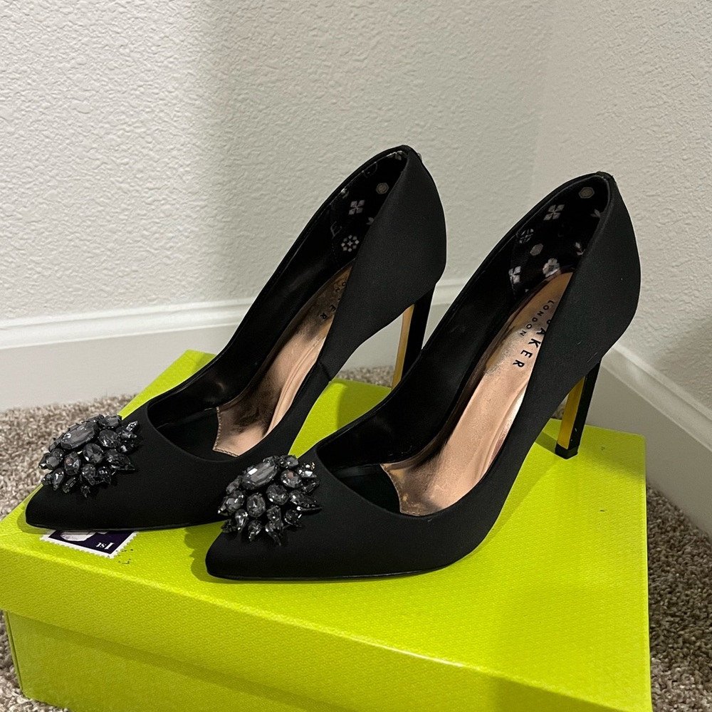 Ted Baker Black Heels with Embellishments